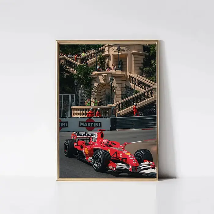 Affiche F1 de voiture de sport esthétique Vintage