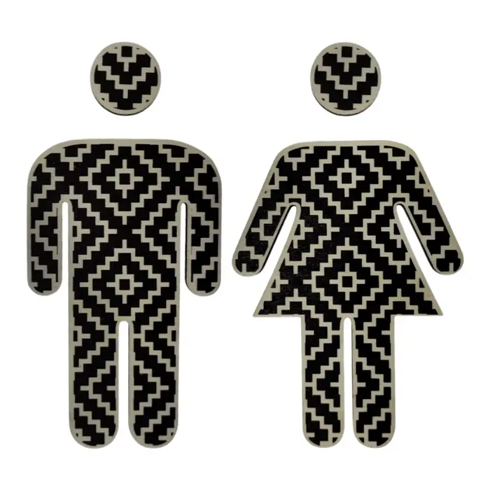 Autocollant de toilette pour homme et femme, décalcomanies WC, panneaux de toilette, signalisation d