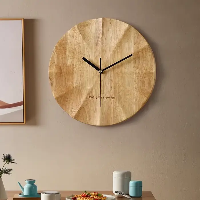 Horloges murales nordiques horloge murale en bois silencieuse