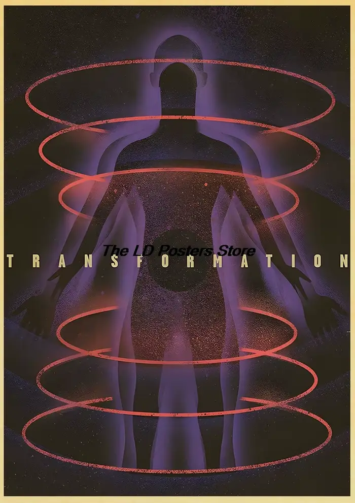 Affiches murales abstraites futuristes en papier Kraft