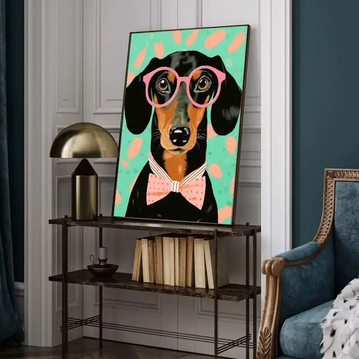 Affiche d'art mural avec Portrait d'animal drôle
