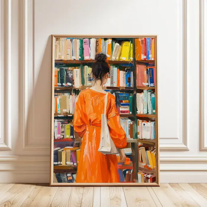 Affiche d'art de librairie pour femme