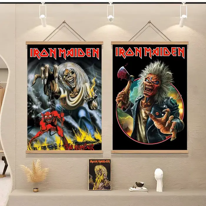 Affiche I-iron Maiden-s, affiches rétro de qualité HD, décoration murale pour la maison, autocollante