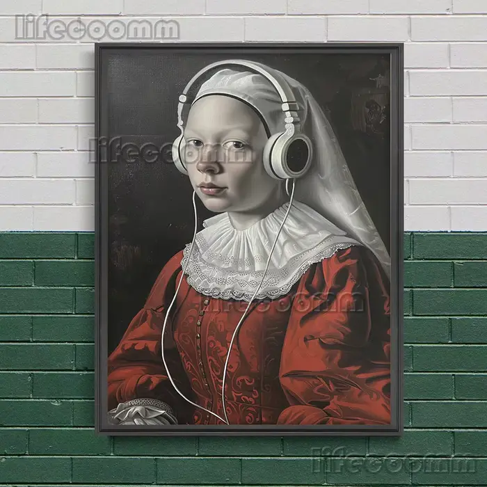 Affiche d'art de parodie vintage de femme de Renaissance