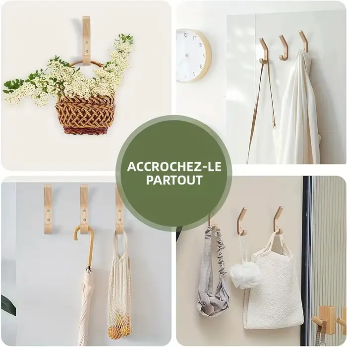 Crochets muraux en bois