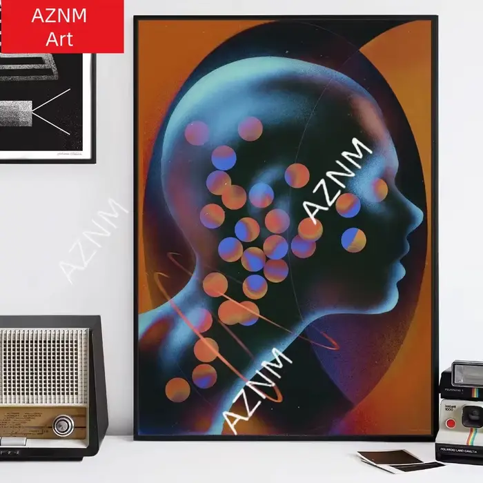 Art mural abstrait futuriste