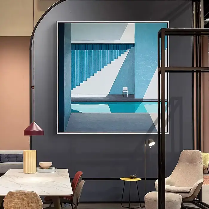 Peinture sur toile d'exposition de paysage de FC Hockney