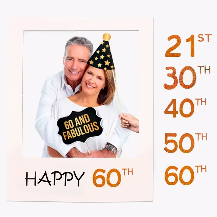 1/16/18/21/30/40/50/60ème 2019 cadre Photo papier photos joyeux anniversaire