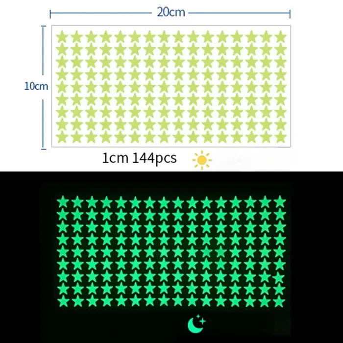 Autocollants muraux lumineux pour chambres d'enfants, sparadrap muraux de plafond d'étoiles et de po
