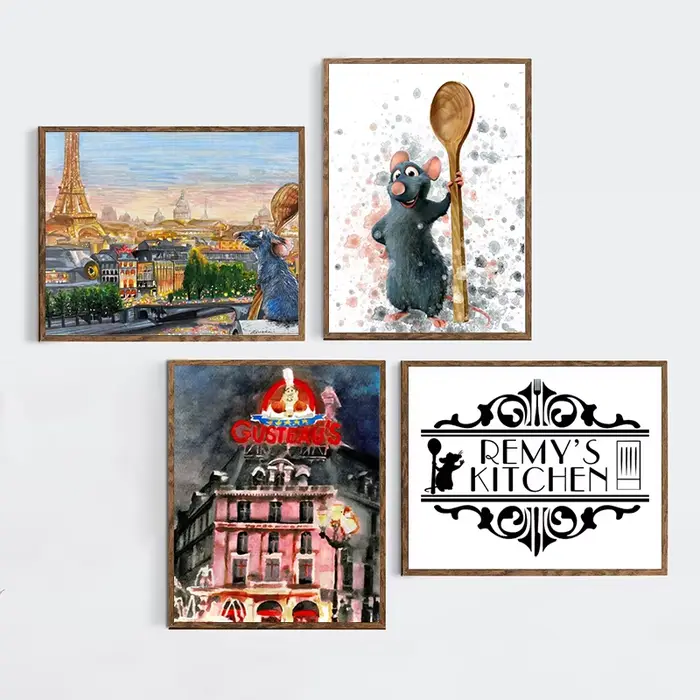 Affiches d'art en gouache inspirées de Ratatouille