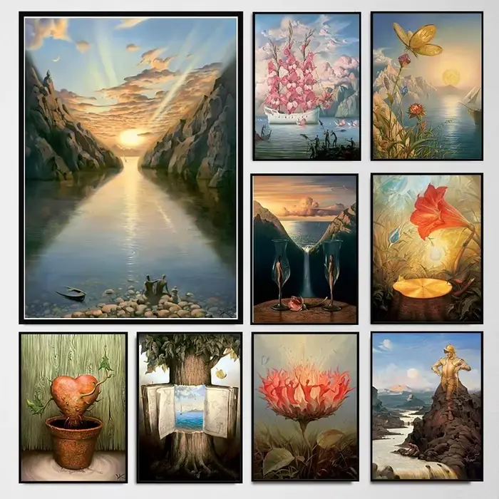 Peinture sur toile abstraite de paysage