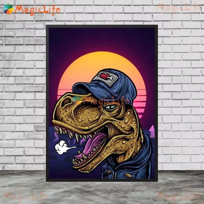 Affiches de dinosaures jurassiques couleur dessin animé dinosaure