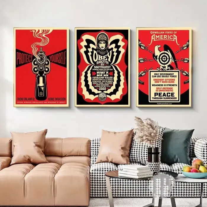 Affiches d'art de rue Shepard Fairey abstrait Vintage