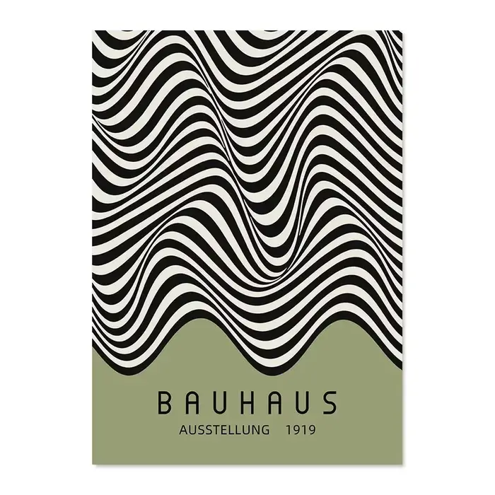 Toile d'art mural minimaliste scandinave Bauhaus, peinture abstraite verte, affiche imprimée, décora