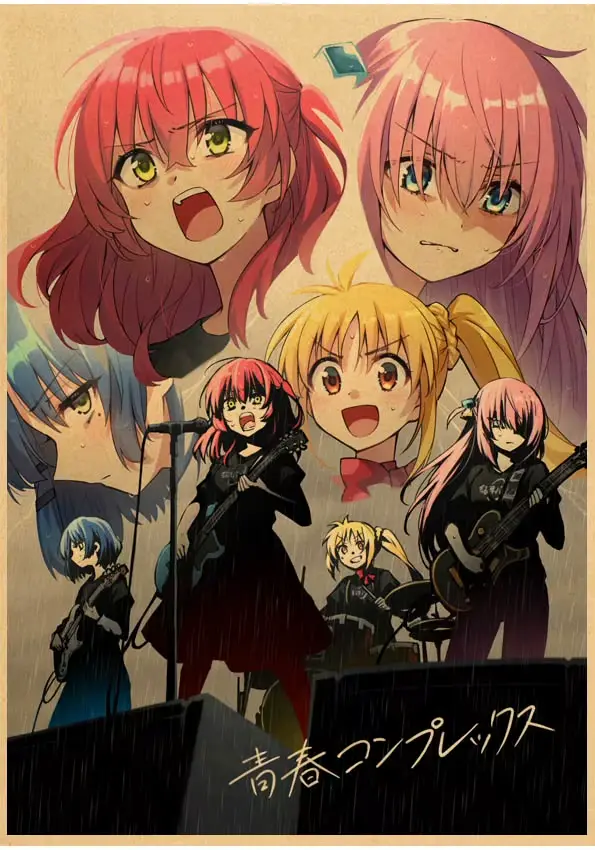 Anime rétro BOCCHI THE ROCK affiche musique Art décoration murale imprime affiches maison chambre dé