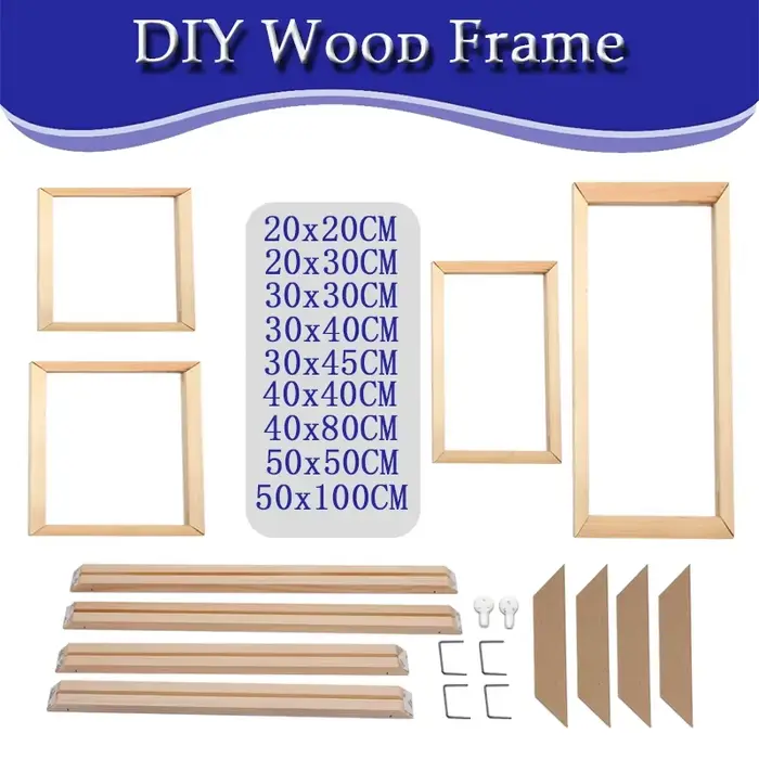Cadre en bois pour bricolage, 30x40 40x80 50x100CM, cadre d'affiche de peinture sur toile, décoratio