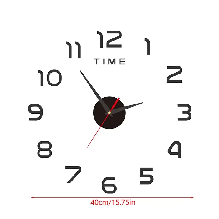 Grande Horloge Murale 3D à Quartz