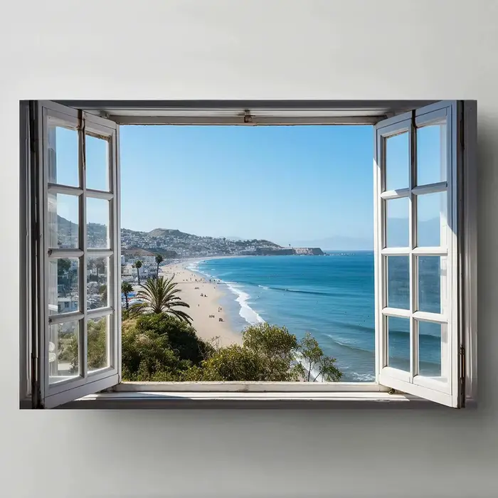 Peinture sur toile avec vue sur la plage