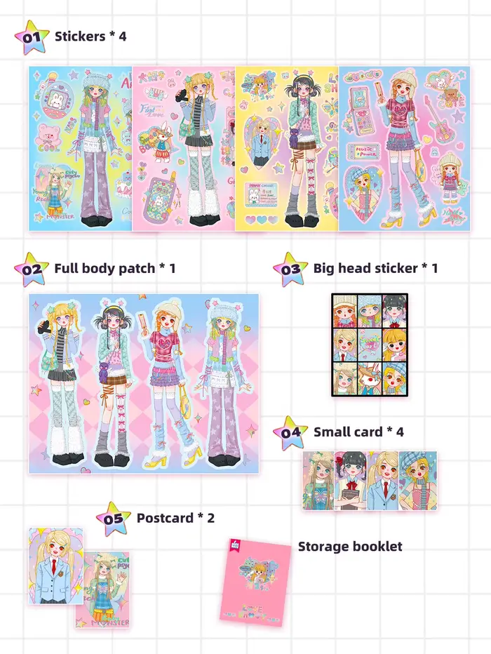 WAKAWAKA-Autocollant décoratif pour scrapbooking, ensemble de papeterie, bande douce et cool, rick, 