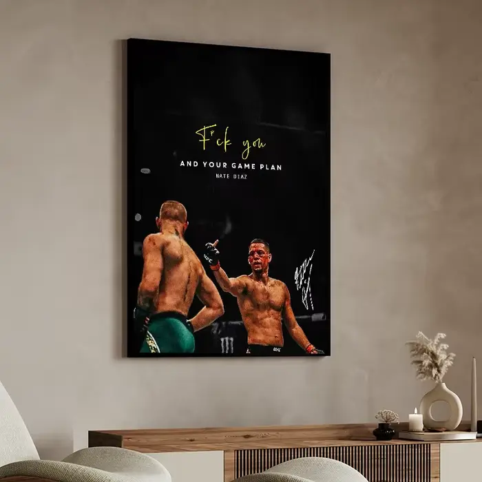 Boxer mur Art affiche Nate Diaz boxe citation de motivation toile peinture impressions décor photos salon