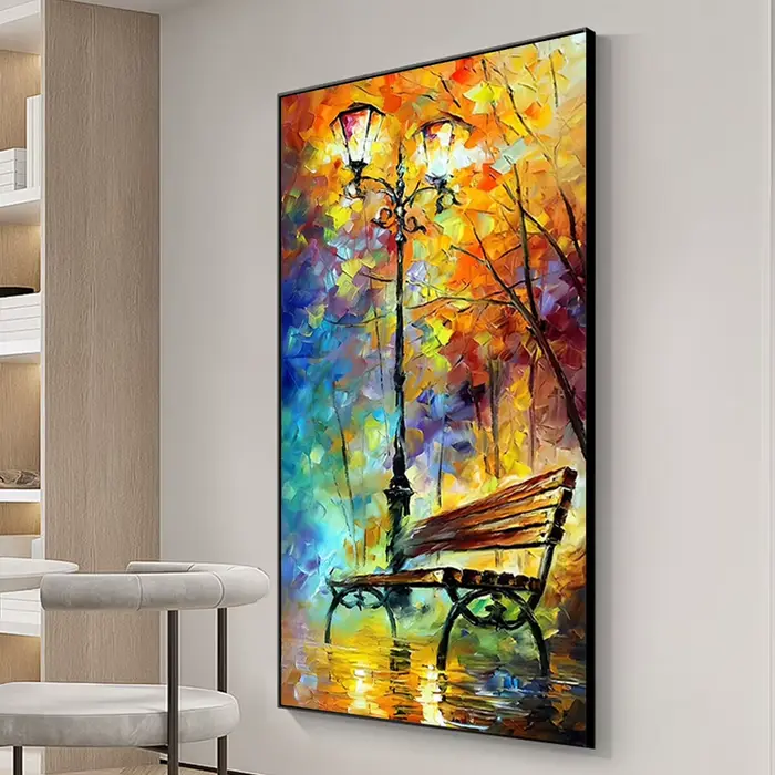 Toile de banc de lampadaire abstrait