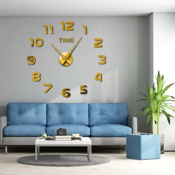 Horloge Murale 3D avec Effet Miroir