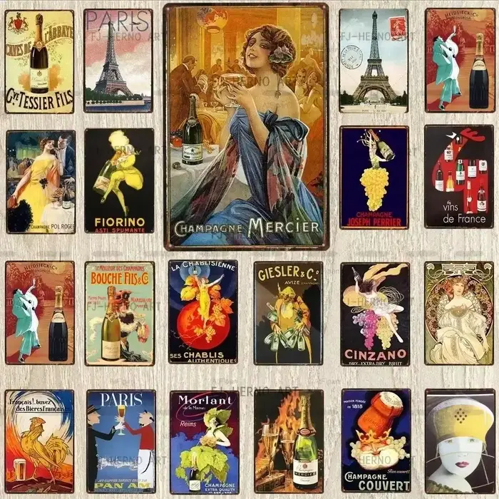 Affiche Murale Vintage en Métal