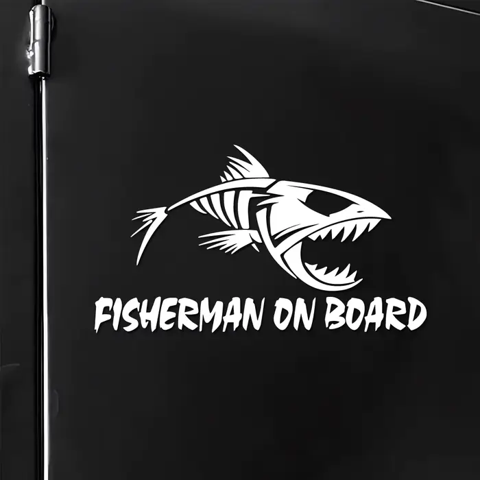 Autocollants de pêcheur de poisson squelette sur bateau, créatifs et amusants pour les fans et les amoureux de dessins animés, de haute qualité pour voitures, camions, motos et ordinateurs portables