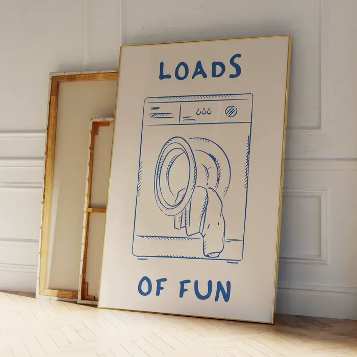 Loads Of Fun – toile murale rétro pour buanderie