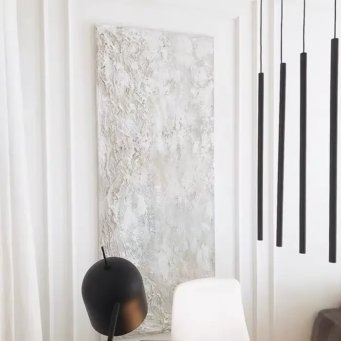 Peinture murale abstraite texturée minimaliste