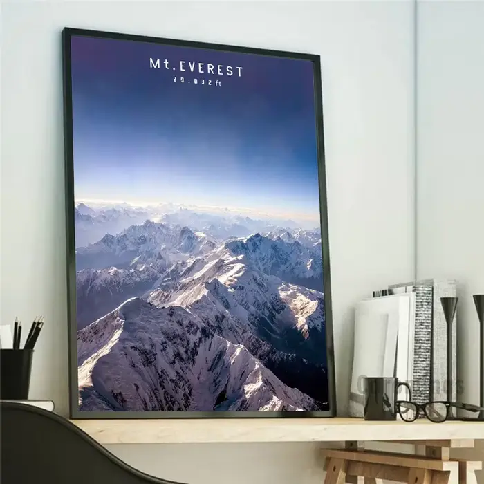 Affiche murale imprimée de montagne du monde