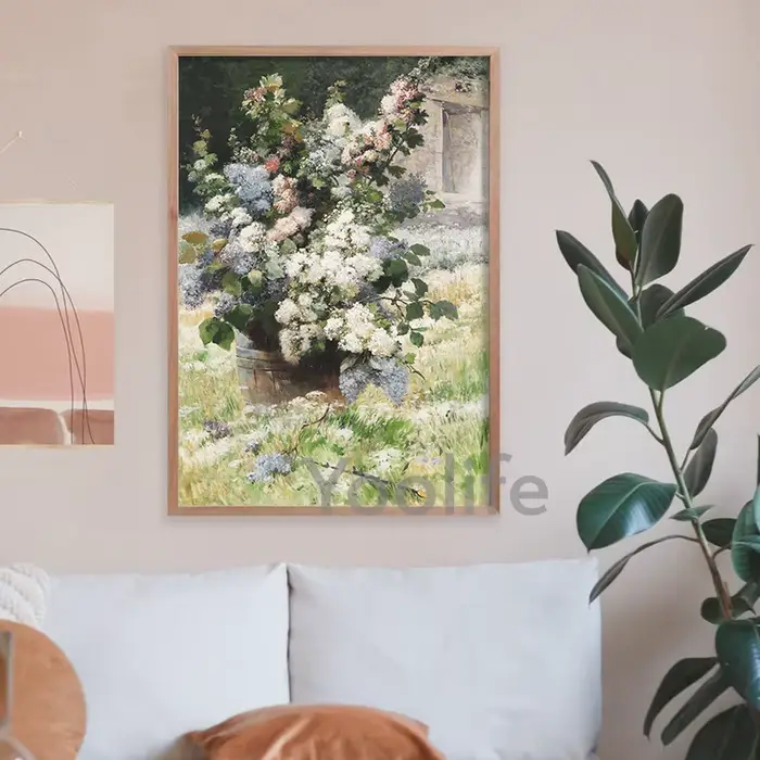 Affiche sur toile de peinture à l'huile vintage pour jardin d'été