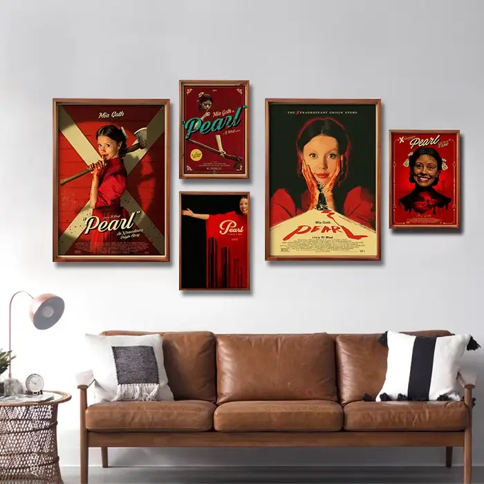 Affiches rétro en perles, Film d'horreur, imprimés en papier Kraft, X, Vintage, pour maison, chambre, café, cinéma, décoration murale artistique, peinture esthétique, 2022