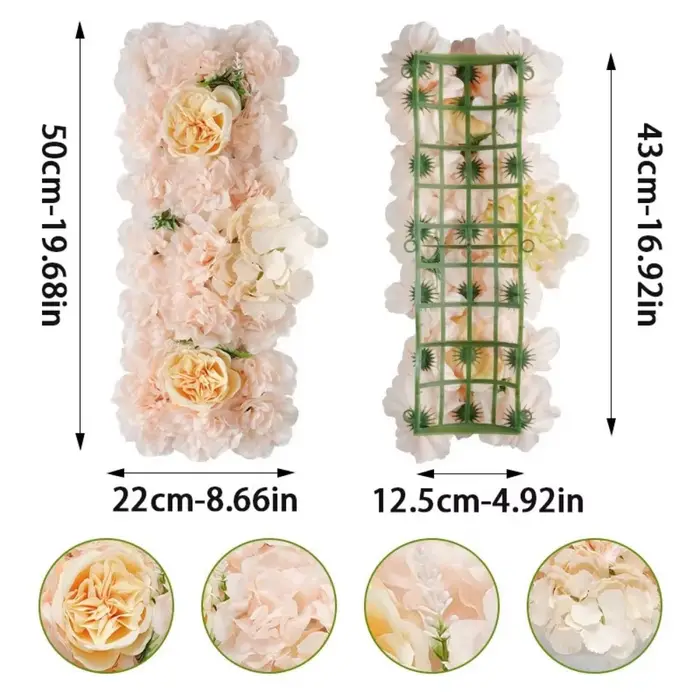 Panneau mural de fleurs artificielles simulées DIY 3D pour mariage