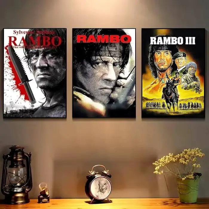 1 pièce - Affiche de film classique Rambo : Premier sang - Décoration murale vintage pour salon et bar