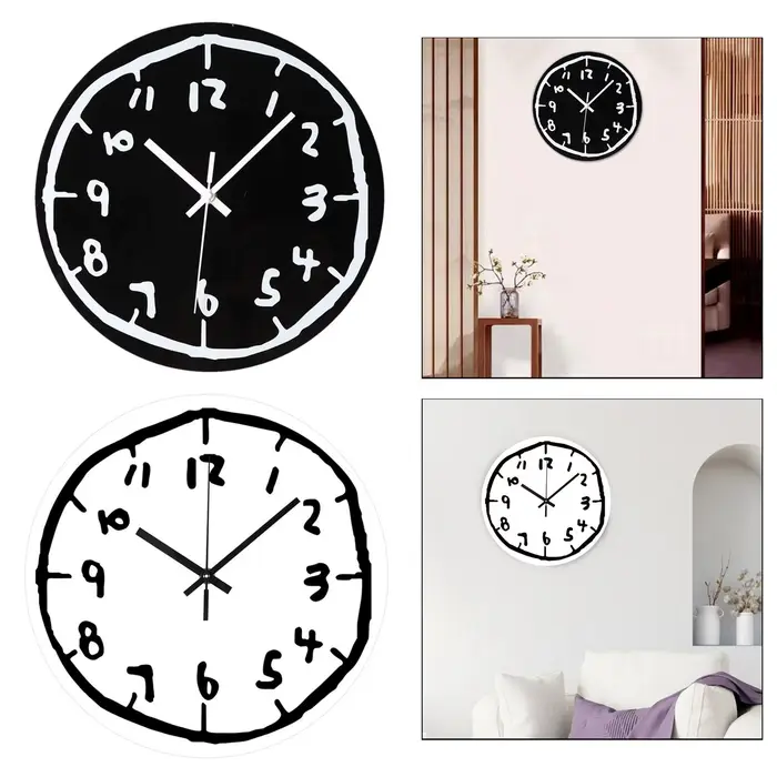 Horloge murale décorative pour cuisine, salle d'étude, salon, maison, ornement unique, mode créative