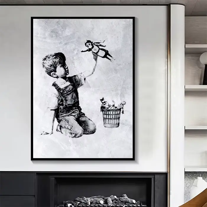 Banksy jeu changeur infirmière hommage toile peinture affiches abstraites et imprimés mur Art photos