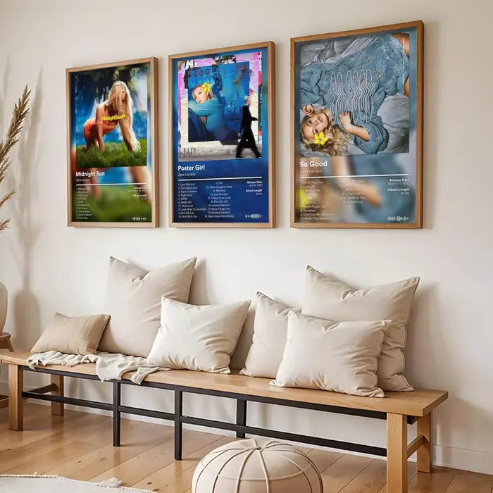 Autocollants d'affiche d'album Z-Zara L-Larsson, peinture HD, art auto-adhésif pour chambre à coucher, salon, décoration de la maison, autocollants muraux modernes, cadeau