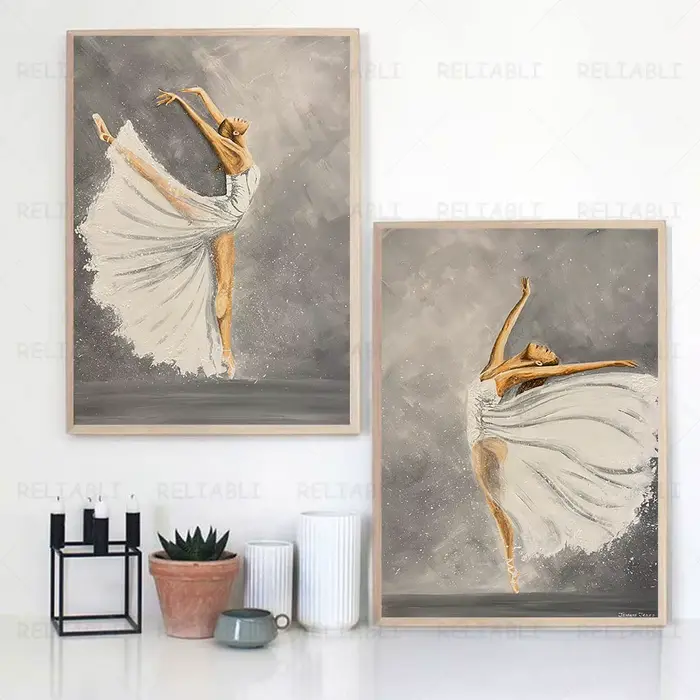 Peinture à l'huile de ballerine Vintage imprimée sur toile