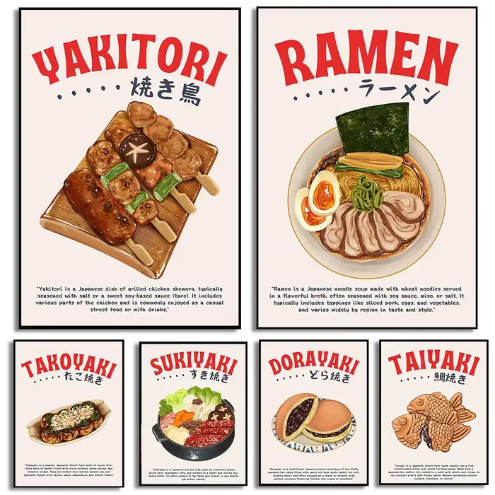 Affiche d'illustration de la cuisine japonaise