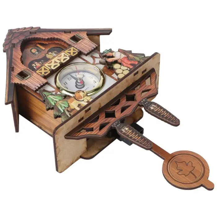 Pendule murale en bois vintage pour enfants