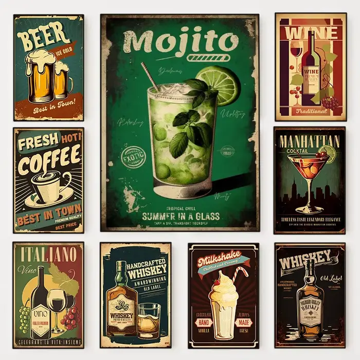 Affiche de Cocktail Rétro à Clicks