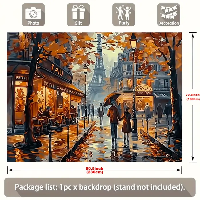 Art mural de la scène de rue d'automne de Paris