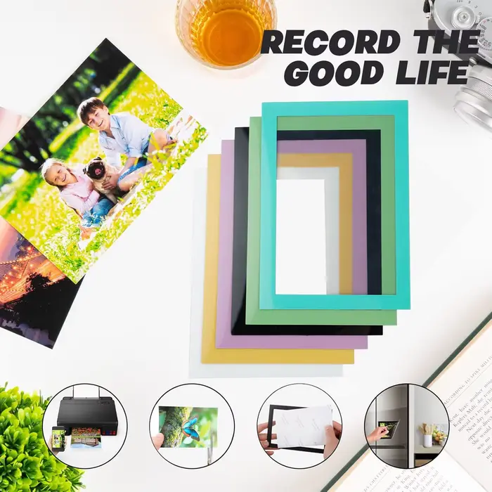 Cadre photo magnétique transparent ESHANG 6 couleurs assorties