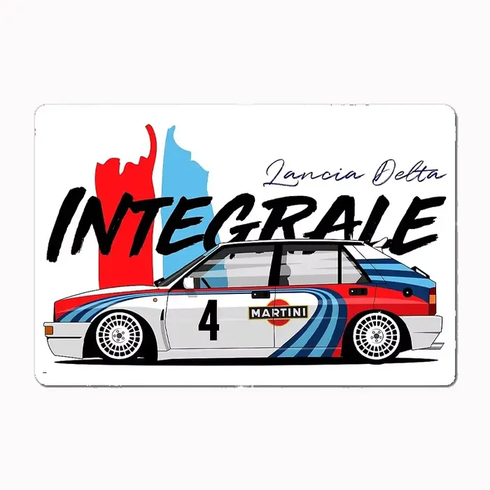 Panneau Métallique DELTA INTEGRALE RALLY CAR