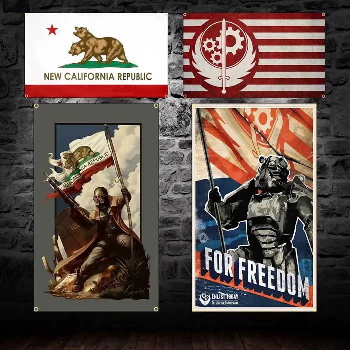 Vault-Tec drapeau New Vegas bannière Polyester imprimé jeu Camp affiche 60x90cm 90x150cm décor pour les amateurs de jeux