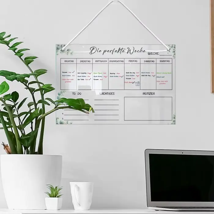 Tableau de messages effaçable avec 6 stylos