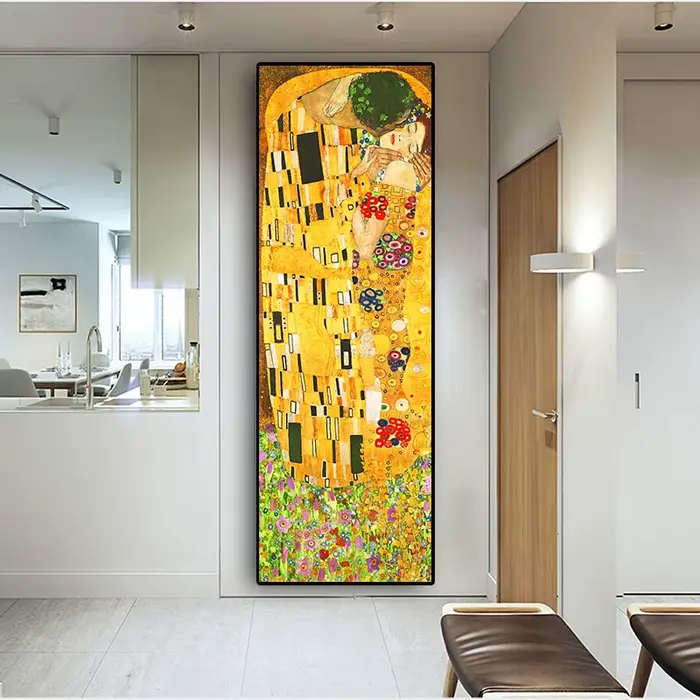 Artiste Gustav Klimt baiser Collection abstraite peinture à l'huile sur toile affiches et imprimés Cuadros mur Art photos pour salon