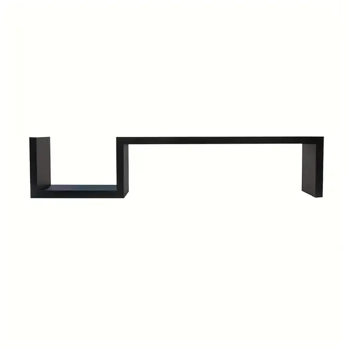 Étagère murale flottante en forme de S, noire/blanche, style moderne minimaliste, bibliothèque flott