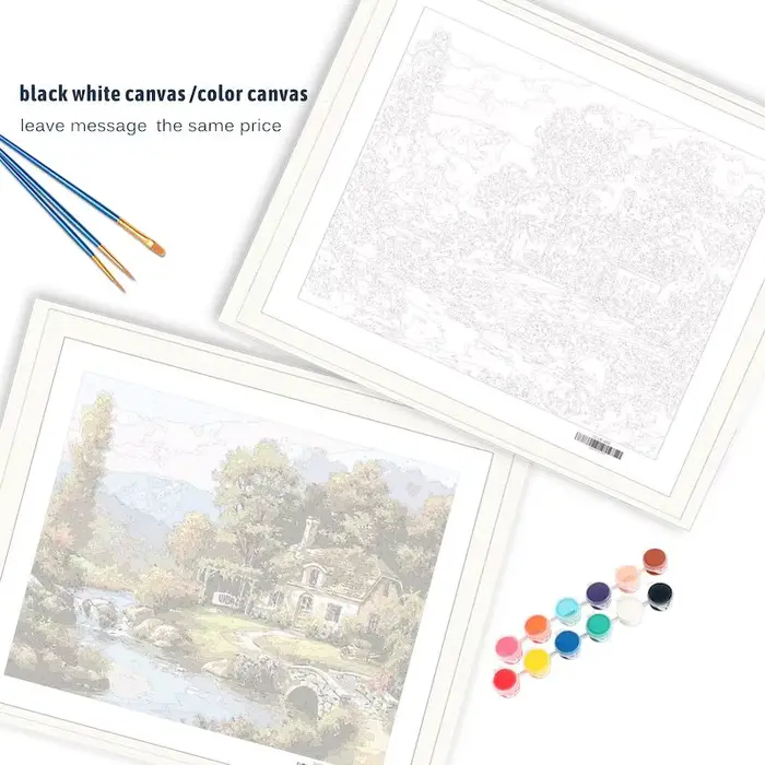 Peinture par numéros sur toile avec cadre